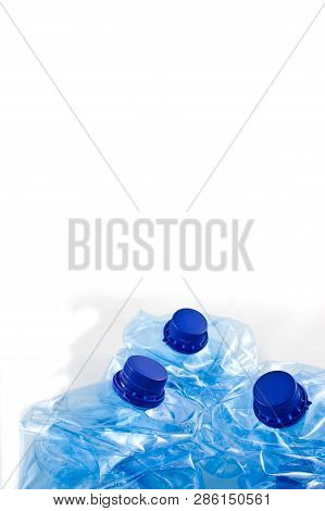 Plastic Five Litre Water Bottle Squashed Isolated