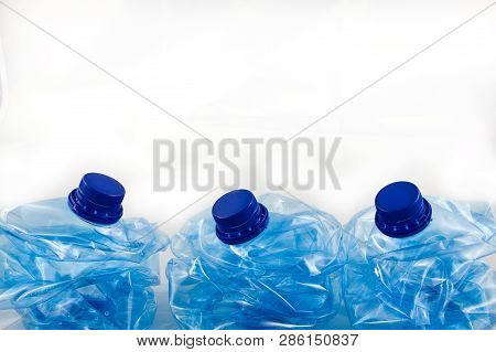 Plastic Five Litre Water Bottle Squashed Isolated