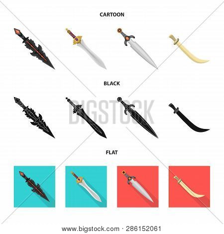 Vector Design Of Game  And Armor  Logo. Set Of Game  And Blade  Vector Icon For Stock.