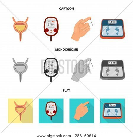 Isolated Object Of Diet And Treatment  Logo. Set Of Diet And Medicine Stock Symbol For Web.