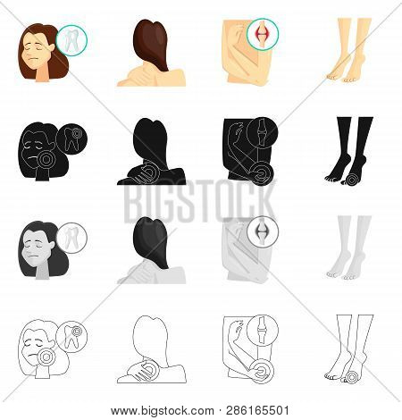 Vector Illustration Of Hospital And Rendering Sign. Set Of Hospital And Help Stock Symbol For Web.