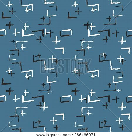 Tie Dye Japanese Geometric Summer Seamless Pattern. Geo Wabi Sabi Bohemian Kimono Print. Boho Tie Dy