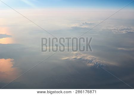 View Above The Earth At The Clouds Below