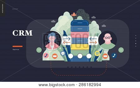 Technology 1 - Crm Customer Relationship Management - Modern Flat Vector Concept Digital Illustratio