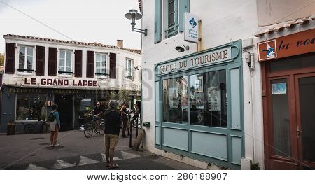 Typical House Architecture Detail In A Shopping Street Of Yeu Island