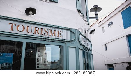 Typical House Architecture Detail In A Shopping Street Of Yeu Island