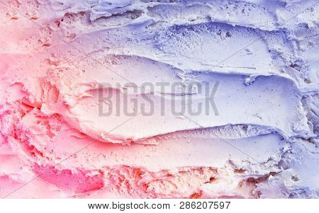 Top View Of Vanilla Ice Cream Surface. Duotone