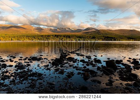 Loch Morlich With Cairngorm In The Background