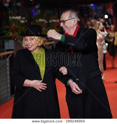 Margarethe Tiesel, Dieter Kosslick during the 'The Golden Glove' premiere at the 69th Berlinale  Festival at Berlinale Palace on February 9, 2019 in Berlin, Germany.                               