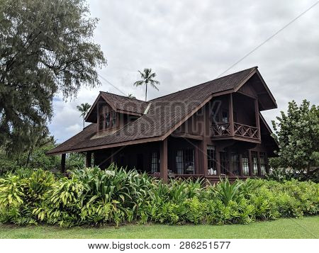 Mabel Wilcox Hanalei Beach House.  This Beach House Is A One-and-a-half Story, Wood-frame 
