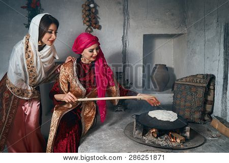 Woman Preparing Or Making Borek Or Bread Dough, Close-up