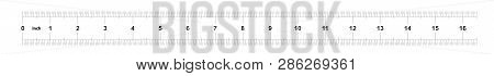 Ruler 16 Inches Metric. The Division Price Is 0.05 Inch. Ruler Double Sided. Precise Measuring Tool.