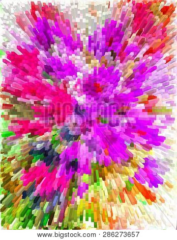 Color Extrusion Floral Background, Bright Color Abstractions, Extrusion Blocks And Pyramids. Abstrac