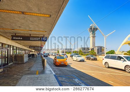Terminal View Of Los Angeles Airport Named By Tom Bradley.