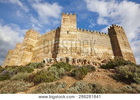 Medieval Castle Of Burgalimar. Banos De La Encina, Jaen, Spain