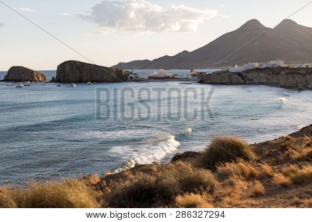 Small fishing village La Isleta del Moro in Cabo de Gata Natural Park, Spain