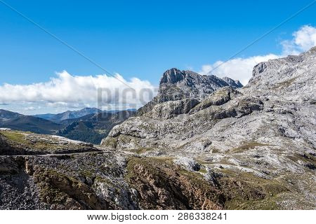 Fuente De In The In Mountains Of Picos De Europa, Cantabria, Spain. In The Heart Of The Picos De Eur