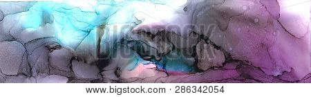 Alcohol Ink Air Texture. Fluid Ink Abstract Background. Art For Design