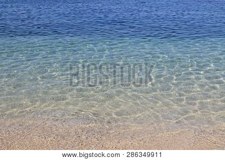 Clear Sea Water Background, Blue Natural Texture