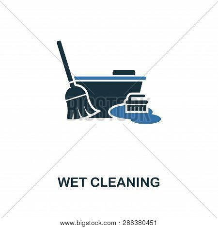 Wet Cleaning Icon. Creative Two Colors Design From Cleaning Icons Collection. Ui And Ux Usage. Illus