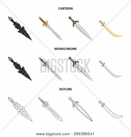 Vector Illustration Of Game  And Armor  Logo. Set Of Game  And Blade  Stock Vector Illustration.