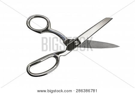 Scissors For Sewing Isolated On White Background. Professional Scissors For The Seamstress.