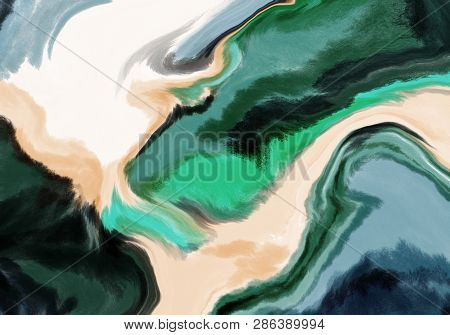 Super Duper Gorgeous Abstract Painting. Liquid Paint Technique Background. Marble Effect Painting. B