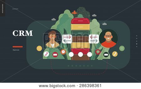Technology 2 - Crm Customer Relationship Management - Modern Flat Vector Concept Digital Illustratio