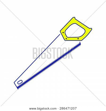 Icon Of Hand Saw. Thin Line Design. Vector Illustration.