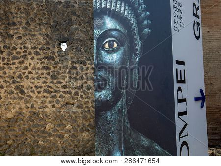 Pompeii, Italy - June 15, 2017: The Large Exhibition Pompei Ei Greci Pompeii And The Greeks ( Pompei
