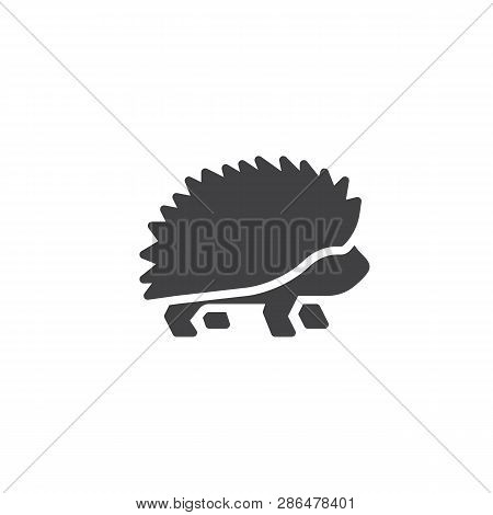 Wild Hedgehog Vector Icon. Filled Flat Sign For Mobile Concept And Web Design. Cute Hedgehog Walking