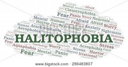 Halitophobia Word Cloud. Wordcloud Made With Text Only.
