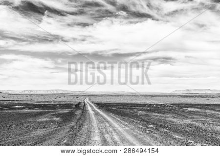 A Road In A Drought Stricken Part Of The Tankwa Karoo In The Northern Cape Province Of South Africa.