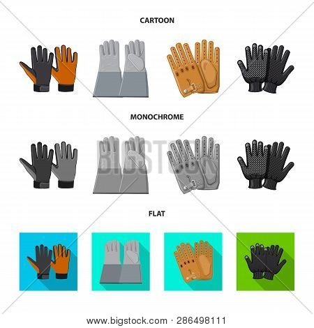 Vector Illustration Of Glove And Winter Sign. Collection Of Glove And Equipment Vector Icon For Stoc
