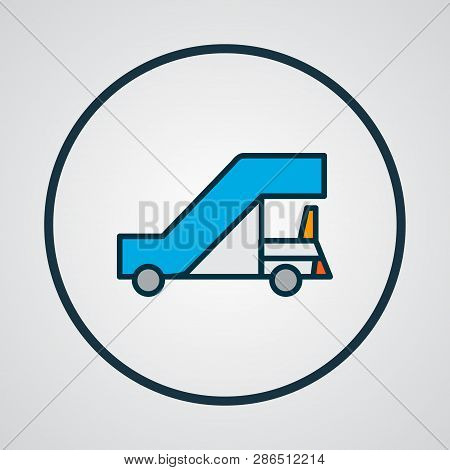 Gangway Icon Colored Line Symbol. Premium Quality Isolated Gangplank Element In Trendy Style.