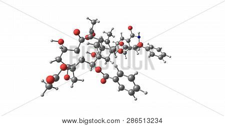 Paclitaxel Molecular Structure Isolated On White