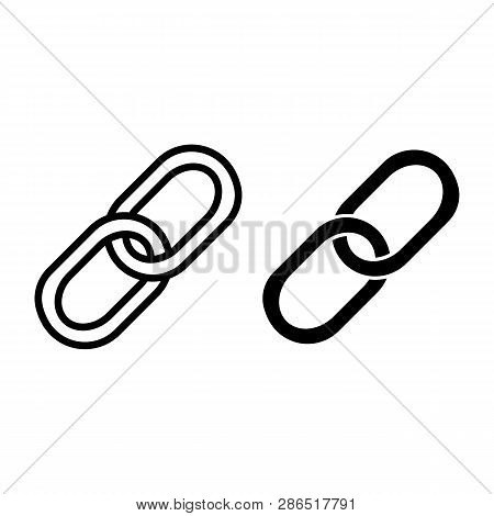 Chain Line And Glyph Icon. Link Vector Illustration Isolated On White. Reference Outline Style Desig