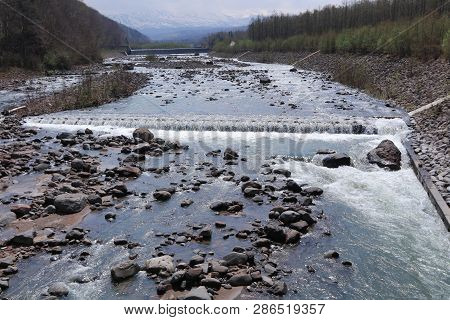 River Of Blue Pond Aoiike At Biei Hokkaido Japan