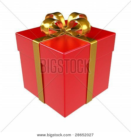 Rote Geschenk-Box.