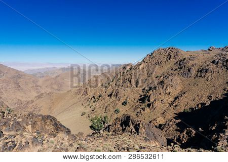 Morocco Tourism: Trekking Man In Mountains. Atlas Mountains, Jebel Sakhro (djebel Sahro), Ourzazate,