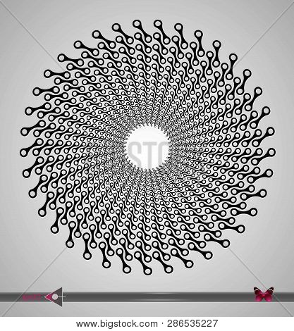Repeating Circular Black And White Pattern. Round Background For Auto Design.