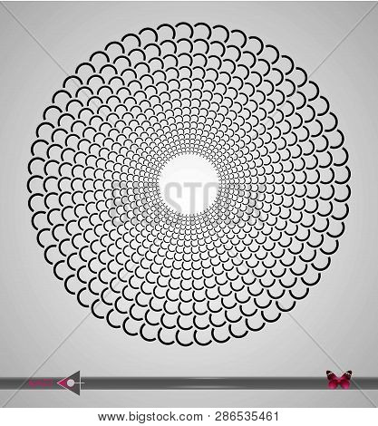 Repeating Circular Black And White Pattern. Round Background For Design.