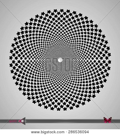 Repeating Circular Black And White Pattern. Round Background For Design.