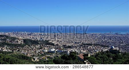 From The Top Of The Tibidabo Looking At The Privileged Setting Of Collserola Hill Almost The Whole O