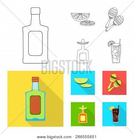 Isolated Object Of Cafe And Latin Icon. Set Of Cafe And National Vector Icon For Stock.