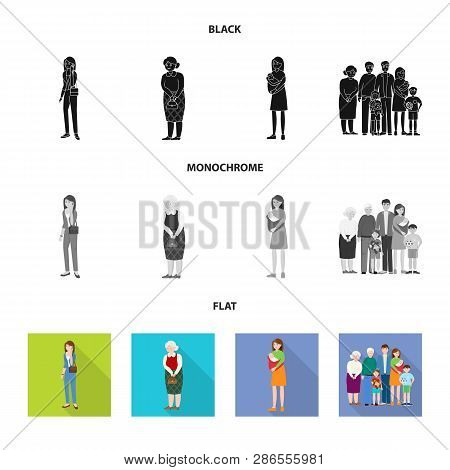 Isolated Object Of Character And Avatar  Icon. Set Of Character And Portrait Vector Icon For Stock.
