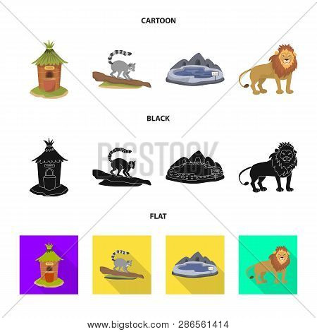 Vector Illustration Of Nature  And Fun  Sign. Set Of Nature  And Entertainment Vector Icon For Stock