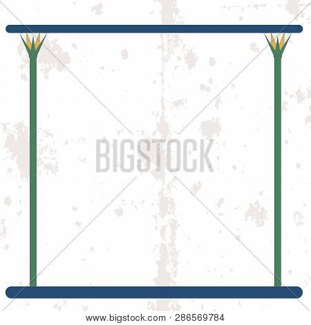 Ancient Egypt Background. Empty Frame With Cane Stems On Water. Historical Background. Ancient Peopl