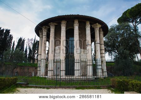 The Temple Of Hercules Victor In The Forum Boarium, Rome, Italy