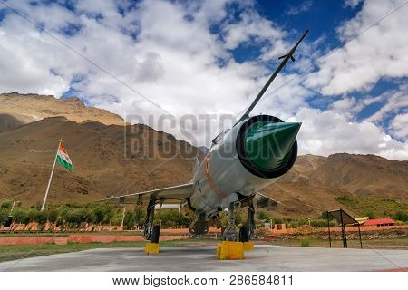Kargil, Jammu And Kashmir / India - September 1st, 2014 : Mig-21 Fighter Plane Of India Used In Karg